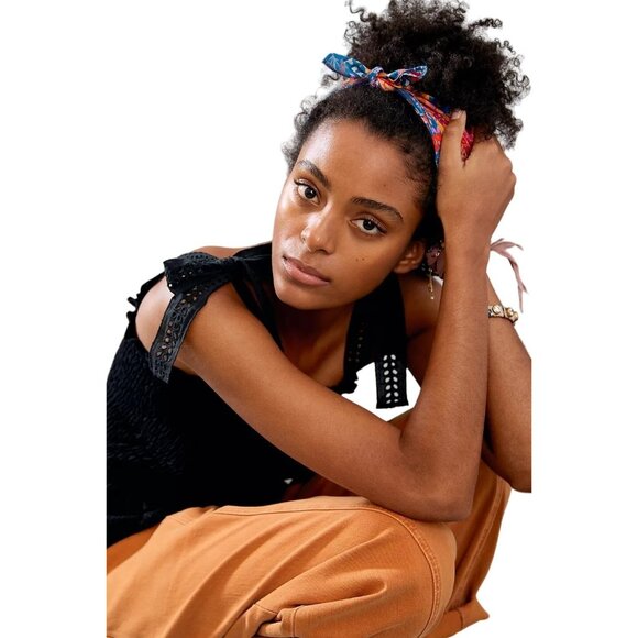 Anthropologie Stephanie Adjustable Tie Strap Eyelet Tank - Picture 8 of 8